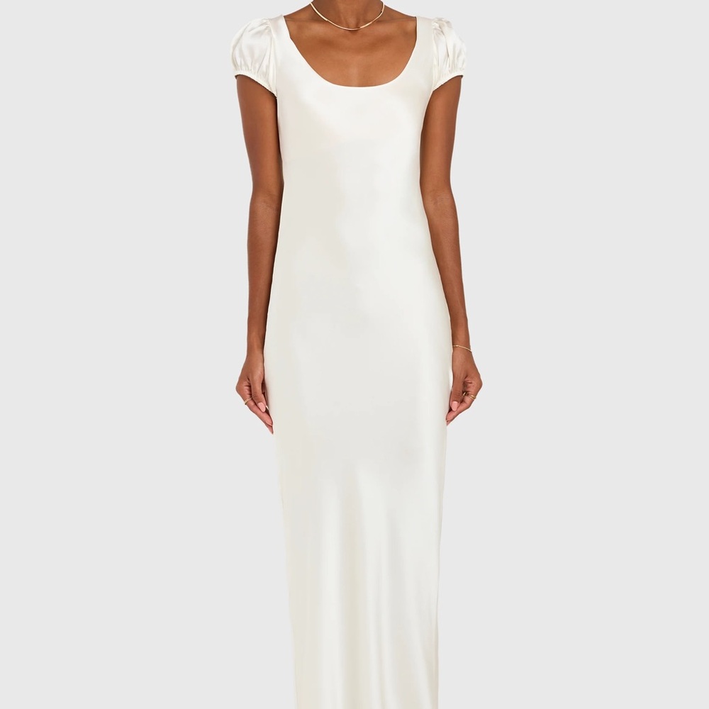 Amanda Uprichard Senna Silk Maxi Dress in Ivory